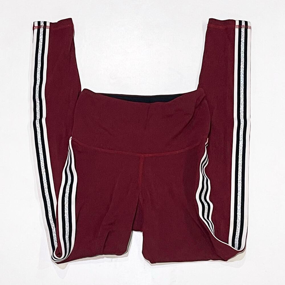 Strut This S Legging Sage Ankle Heather Sangria Glitter Racing Stripe Red Silver